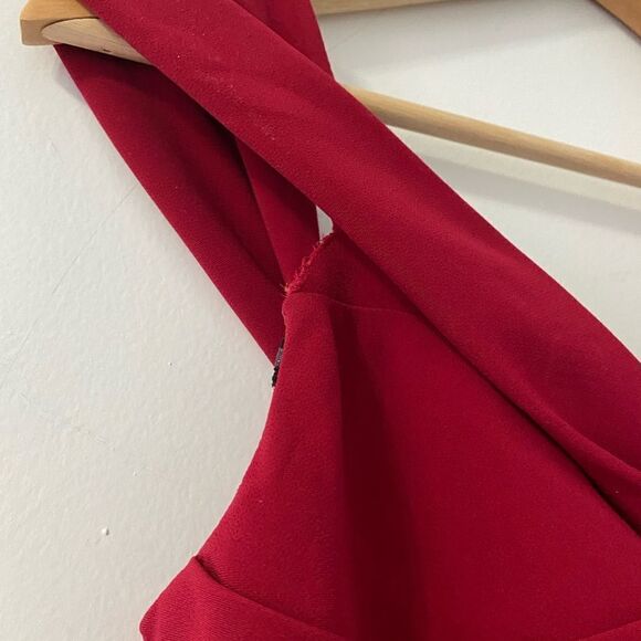 Shoshanna Wells Red Gown off the shoulder  Dress - Picture 10 of 11